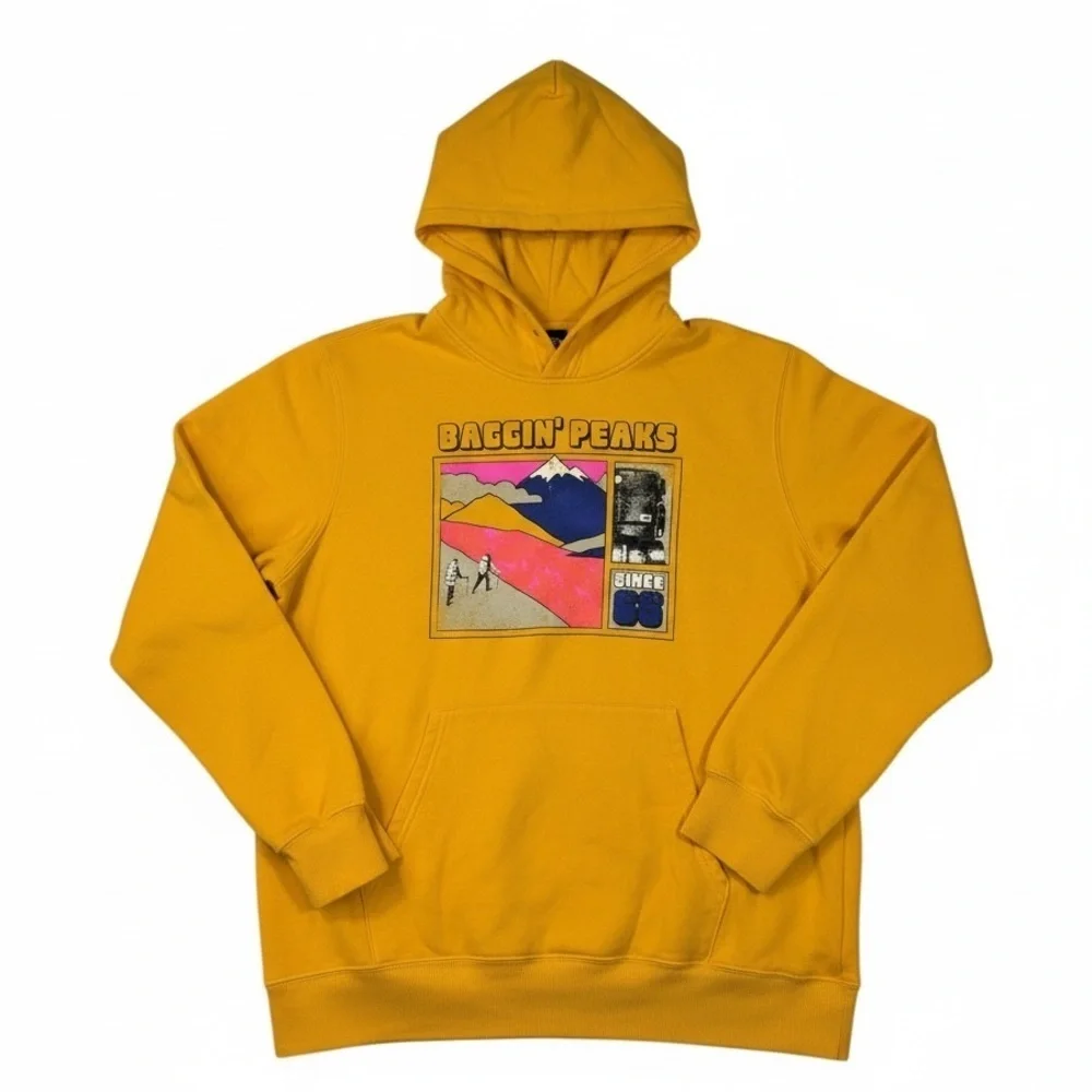 The North Face Men's Places We Love Standard Fit Printed Hoodie in Summit Gold
